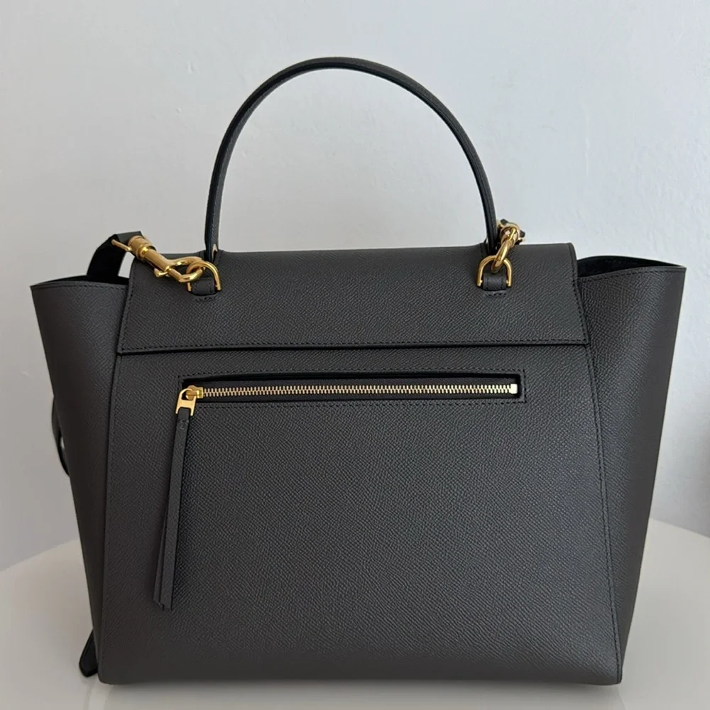 Celine *NEW* Grey Top Handle Leather Bag with Shoulder Strap & Dust Cover - Picture 4 of 14